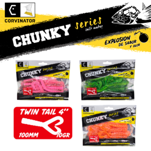 VINILO TWIN TAIL 10 CM / PACK 10 UND / 10 GR